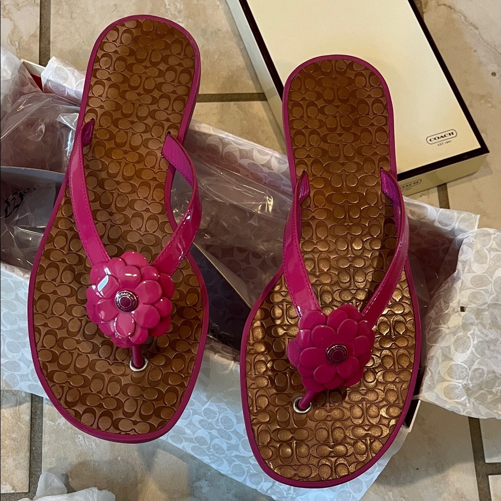 Coach Fuchsia Lindy Sandals